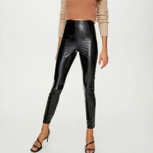 Wilfred Free XS Black High Rise Vegan Leather Daria Skinny Legging Pants